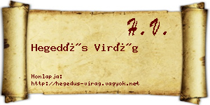 Hegedűs Virág névjegykártya